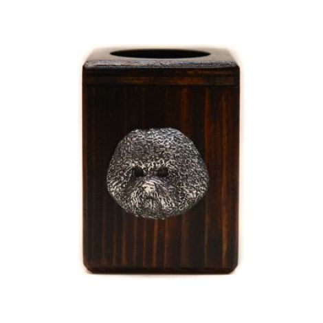 Bougeoir - Chien Bichon Frisé - En Bois De Pin Et Alliage ZnAl Plaqué Argent - Pour Bougie Chauffe-Plat - 1 Pièce (1/5)