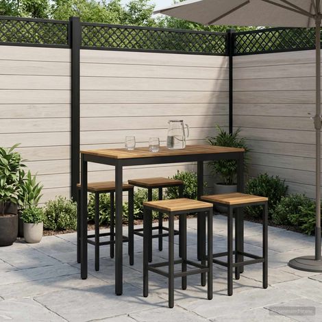 vidaXL Mesa de Bar para Jardín NAARDEN Blanco y Negro (1/5)