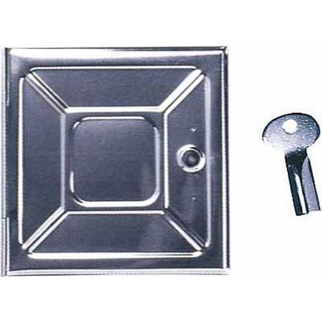Puerta de chimenea de chapa zincada 18,5x26,5 con llave