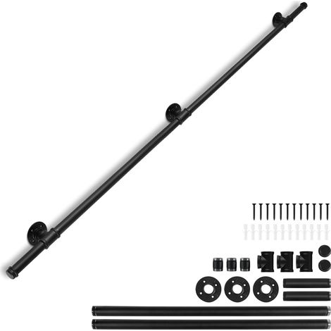 Wolketon Handlauf für Treppe,200cm, rutschfest, Treppengeländer innen und außen, für Badezimmer, Garten, Balkon, Geländer