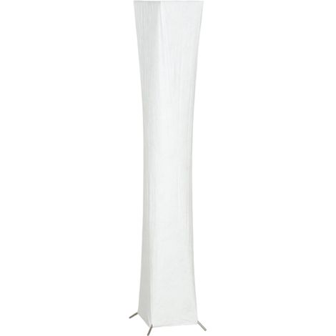 Lampe sur pied blanche avec abat-jour en papier, interrupteur au pied et réglage de luminosité à 3 niveaux (1/5)