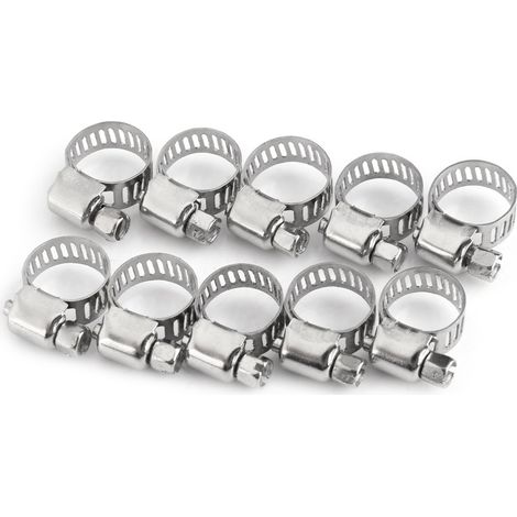 Set di fascette stringitubo a vite senza fine – acciaio inox – 8-12 mm – per tubi dell'acqua