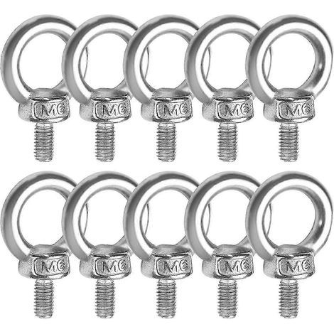 10 Pack M611 Eye Bolts 304 Stainless Steel Ring Marine Bolts and Various Engineering Lifting Equipment (1/5)