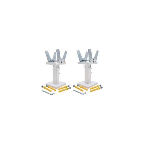 Kit de pieds de radiateur à montage au sol, supports de radiateur réglables en acier, kit de pieds de montage au sol, blanc + argent (1/5)