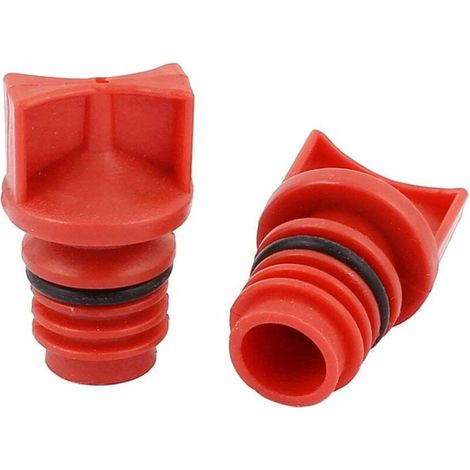 VURAHOME - 2pcs Coque en plastique rouge 18mm diamètre filetage male Bouchons huile compresseur air (1/2)