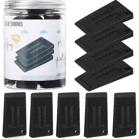 Lot de 40 cales nivellement en plastique noir pour meubles et appareil (1/5)