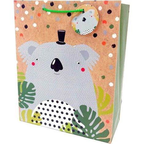 Bolsa decorativa mate de 26x32x12cm con diseño de koala.