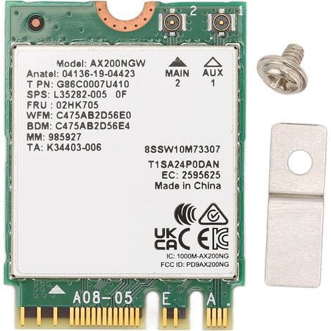 NGFF carte réseau WIFI6 Bluetooth 5.1 2.4G 574Mbps 5G 2400Mbps double bande sans fil pour Windows 10 11 64bit (1/5)