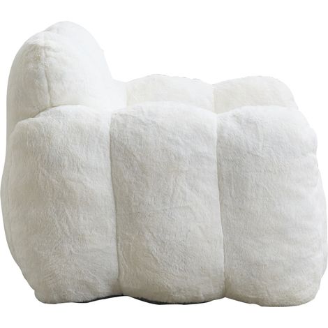Poltrona bean bag per adulti in velluto effetto peluche 105x90x75 cm bianca MODENUIT (1/5)