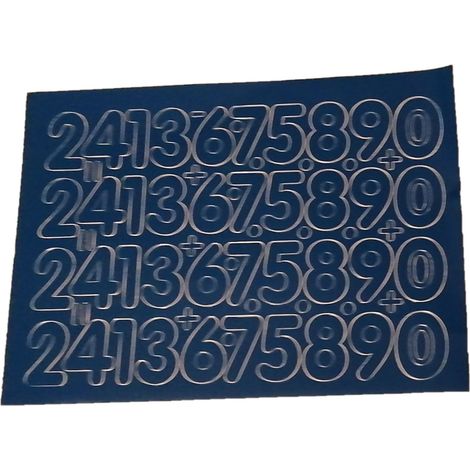 Números de lámina autoadhesivos de 5 cm, color azul
