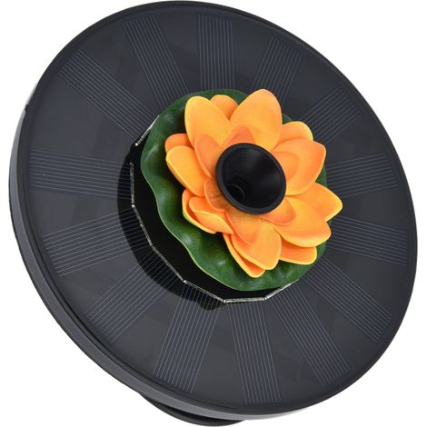 Fontaine solaire Lotus avec pompe à eau flottante, mini fontaine solaire pour bains d'oiseaux, bassins de jardin, piscines extérieures. (1/5)