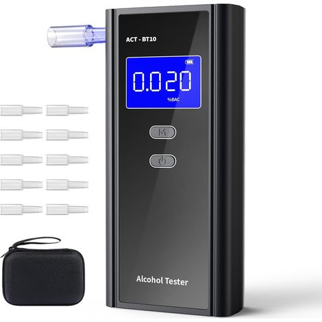 Alcootest avec Affichage LCD numérique avec 10 Embouts buccaux, précision au degré près pour l'extérieur (1/5)
