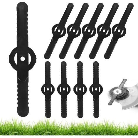 Lot de 10 lames de rechange en plastique 14 cm – Pour coupe-bordure – Remplacement facile – Matériau plastique noir (1/5)