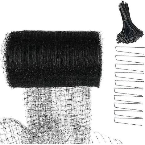 Vogelschutznetz, Obstbaumnetz, Gartenpflanzennetz, Maschenweite 3/4 Zoll, Schutznetz für den Garten-Black 10pcs U Nails (1/5)