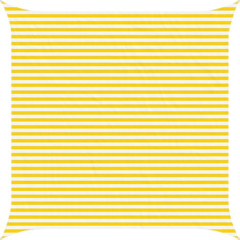 Toldo Vela de Sombra Amarillo y blanco 4,5 x 4,5 m vidaXL
