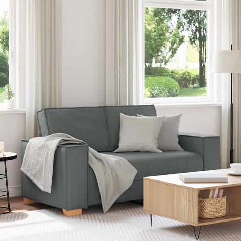 Canapé 2 places gris foncé en tissu polyester 160 x 78 x 84 cm - PANGIVO (1/5)