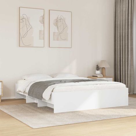Estructura de cama madera de ingeniería blanca 150x200 cm (1/5)