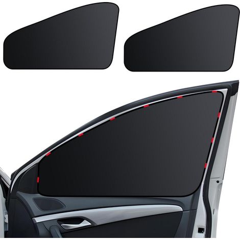 Sonnenschutz Auto Vorhänge 2 Stück Schwarz Magnetisch UV Schutz Privatsphäre (1/5)