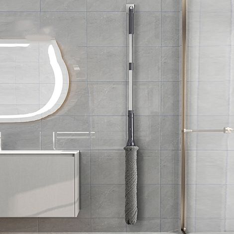 Serpil tête fibre, balai TWIST auto-essorage, manche stainless steel 128cm pour sols (laminate, hardwood, tile, marble), lavage facile, 1 unité (1/5)