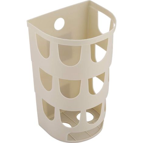 1pcs support de sac en plastique mural, distributeur de sacs poubelle réutilisation distributeur de sac d'épicerie suspendu sac de rangement organisateur pour mur de cuisine(Kaki) (1/5)