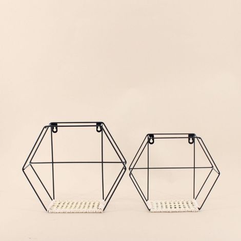 Set de 2 étagères murales hexagonales