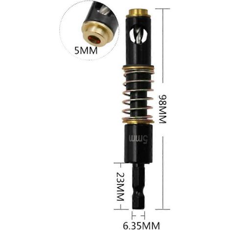 Mandrin hexagonal HSS en laiton, foret à charnière auto-centreur 1/4" 5 mm, rallonge de porte-outils Schacht Power Tools