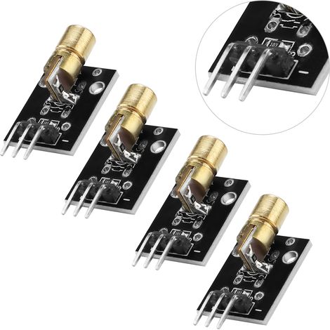 4 pièces Module Laser Émetteur 5mW 650nm Diode Laser Point Rouge pour Capteurs et Projets Électroniques