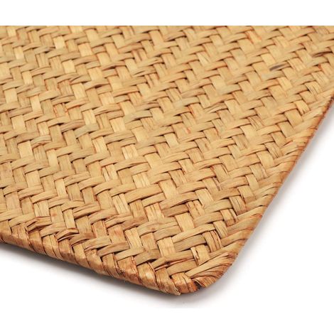 4 Korbtische (44 x 30 cm), 4 rechteckige Rattantische, Ess-/Couchtisch-Set aus natürlichem Seetang.