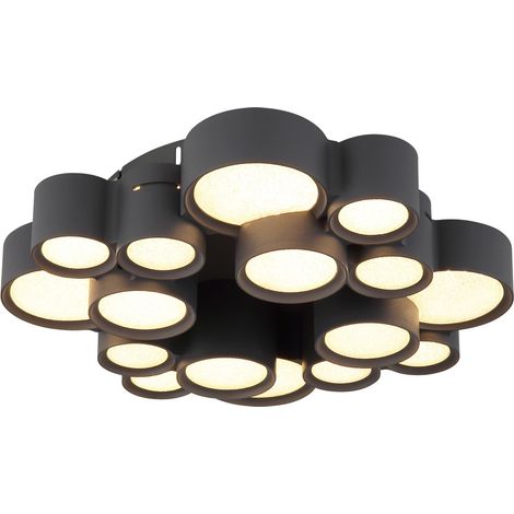 Deckenleuchte Deckenlampe Wohnzimmerlampe LED Anthrazit Metall Ø 45 cm (1/5)
