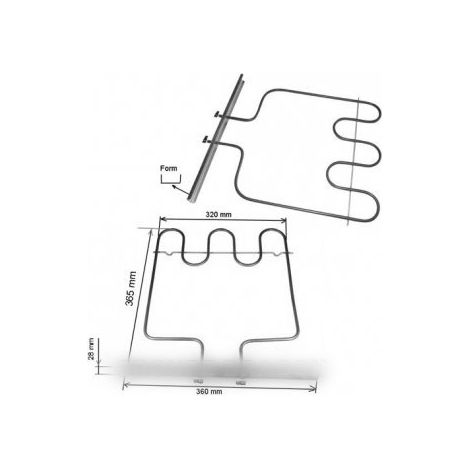 Resistencia zócalo 1000W C00016435, 482000025973 ARISTON HOTPOINT