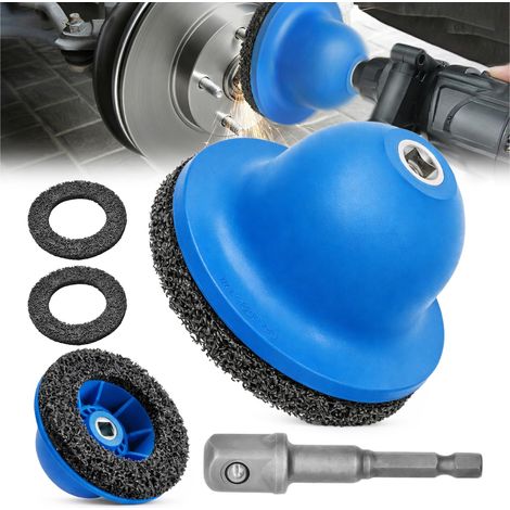 Lot de 4 meules de moyeu de roue de voiture : meuleuse de moyeu de roue - Diamètre intérieur : 90 mm - Diamètre extérieur : 150 mm - Lot de 2 roues abrasives avec entraînement carré de 1/2 (1/5)