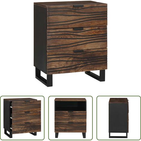 vidaXL Akazienholz Nachttisch - Nachttisch Walnuss 50 x 33 x 62 cm Massivholz Akazie (1/5)