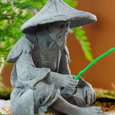 Dekorative Wasserfigur, die einen Fischerfelsen in Jiang Taigong darstellt, mit fließendem Wasser, für ein ökologisches Aquarium, Miniatur-Fischerlandschaft. (1/5)