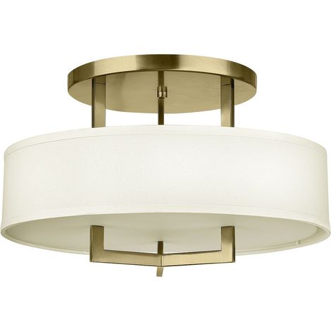 Elstead Hinkley Hampton Plafonnier cylindrique classique en laiton brossé 3 ampoules E27
