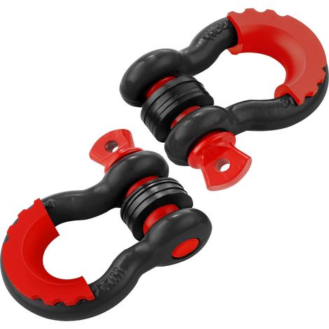 Lot de 2 manilles à anneau en D de 19 mm avec axe fileté de 22,2 mm, résistance à la rupture de 28,5 tonnes (1/5)