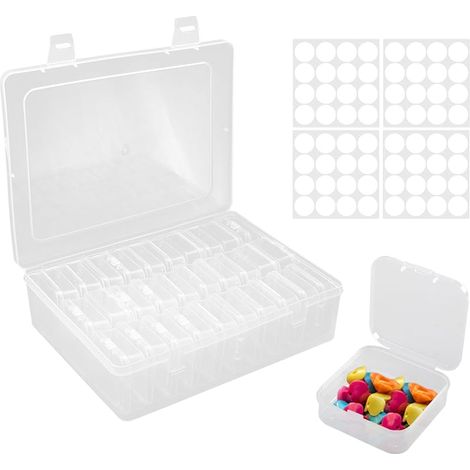 Kleiner Perlenorganizer, 30 Stück, kleine Aufbewahrungsboxen aus Kunststoff, Mini-Perlenorganizer mit Deckel für Pillen, Schmuck, Bastelarbeiten, Kleinteile (1/5)