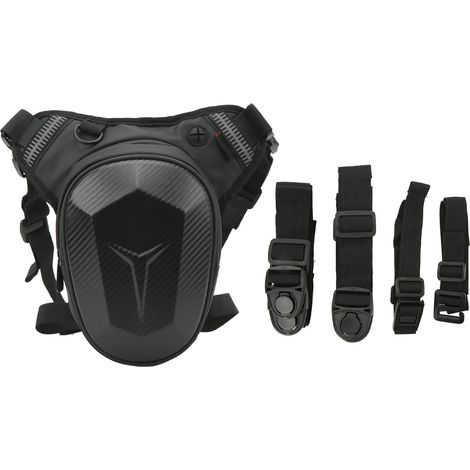 Sac de jambe de moto avec bande réfléchissante, sac de taille résistant à l'eau pour randonnée en plein air voyage pêche Style Fiber de carbone