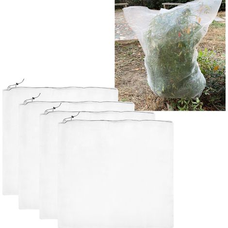 Lot de 4 Sacs de Protection en Filet pour Plantes, Arbres et Légumes – 75 x 80 cm, pour Jardin et Serre,de DEBUNS (1/5)