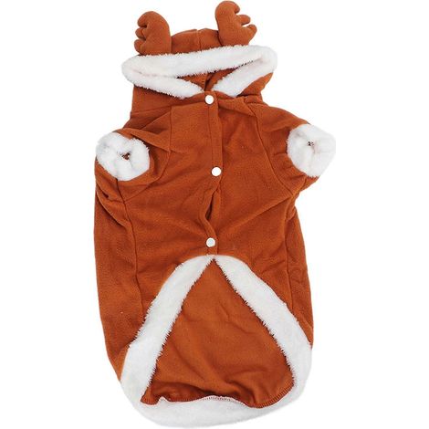 Manteau chaud pour chien élégant avec motif élan, sweat à capuche épais automne hiver, veste adorable pour animaux de taille moyenne et grande, tenue confortable et tendance. (1/5)