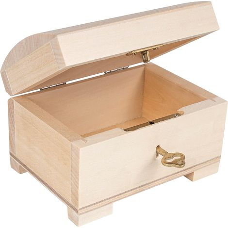 Boîte à Bijoux en Bois Verrouillable avec Clé 10,6 x 7,5 x 7,5 cm (1/5)