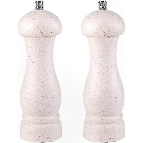 Moulin à Poivre et Sel en Bois à Mouture Réglable, Lot de 2 avec Design Rechargeable, Épices Fraîches, Idéal Cuisine et Table, Grain Régulier, Outil Durable (1/5)