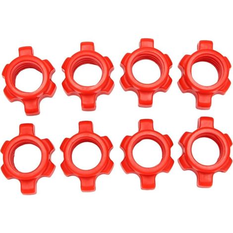 Lot de 8 écrous d'haltères, écrous de tige d'haltères, colliers pour barres d'haltères, accessoires de sport d'entraînement (1/4)
