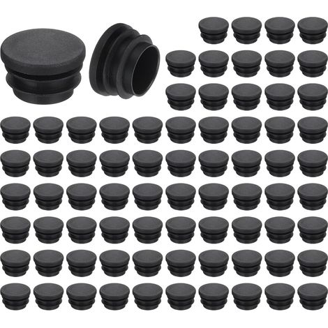 76 Bouchons Plastique Ronds Noirs 25mm - Embouts Protection Antidérapants pour Pieds de Meubles Chaises et Tables - Diamètre Extérieur 25mm (1/5)
