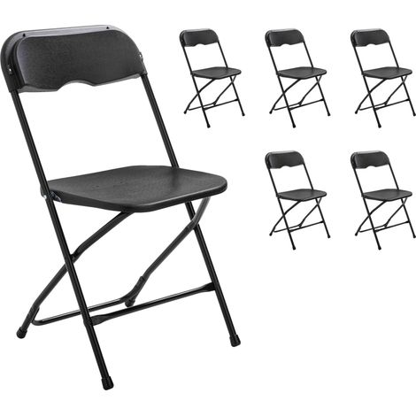 Lot de 6 chaises pliantes noires de réception (1/9)