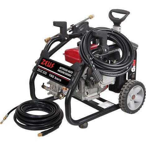 Zeuz – Nettoyeur haute pression thermique 4 temps 160 bars – Débit max 450 L/h – Moteur 4 temps SP95E – Livré avec nettoyeur de canalisation 10m (1/3)