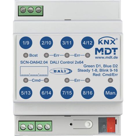 MDT technologies DALI Control 2x64 Gateway 4TE, REG SCN-DA642.04