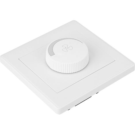Drehzahlregler für Deckenventilatoren, weiße Wandplatte, Drehknopf, AC250V 100W 86x86mm (1/5)