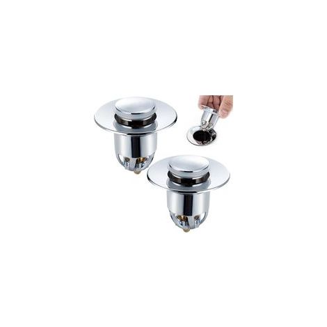 Tappo per lavello (2 pezzi), gruppo di scarico, scarico per lavello, valvola antibloccaggio con filtro anti-intasamento per lavelli con apertura da 34 a 40 mm. - Crezuo