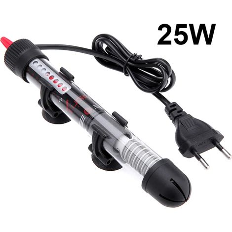 Chauffage d'aquarium 25 W, chauffage submersible pour aquarium, thermostat étanche pour aquariums, chauffage submersible pour aquariums et bocaux à poissons avec réglage de la température (1/5)