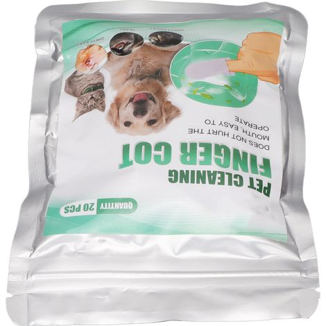Lot de 20 lingettes dentaires pour chiens et chats, réduisant la plaque dentaire et le tartre. (1/5)